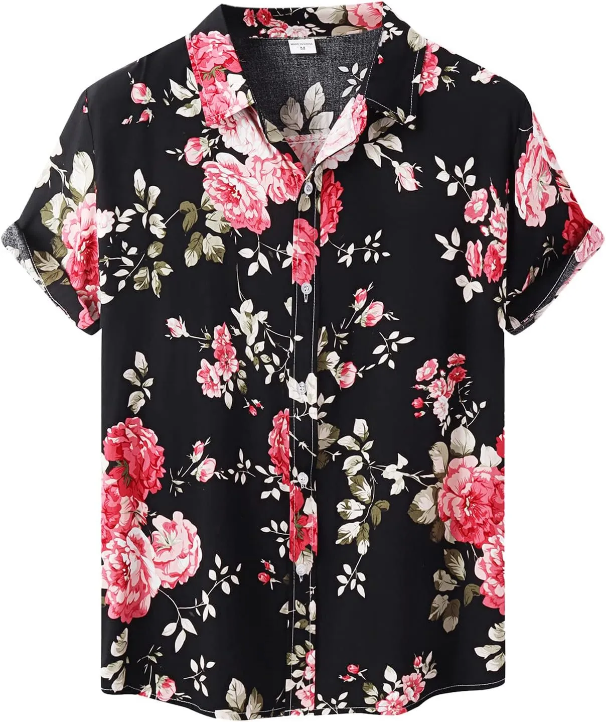 Mens Shirts Hawaiian Shirt for Men, Short-Sleeve Dress Shirt Men's Hawaiian Shirt Short Sleeve Print Button Down Tops