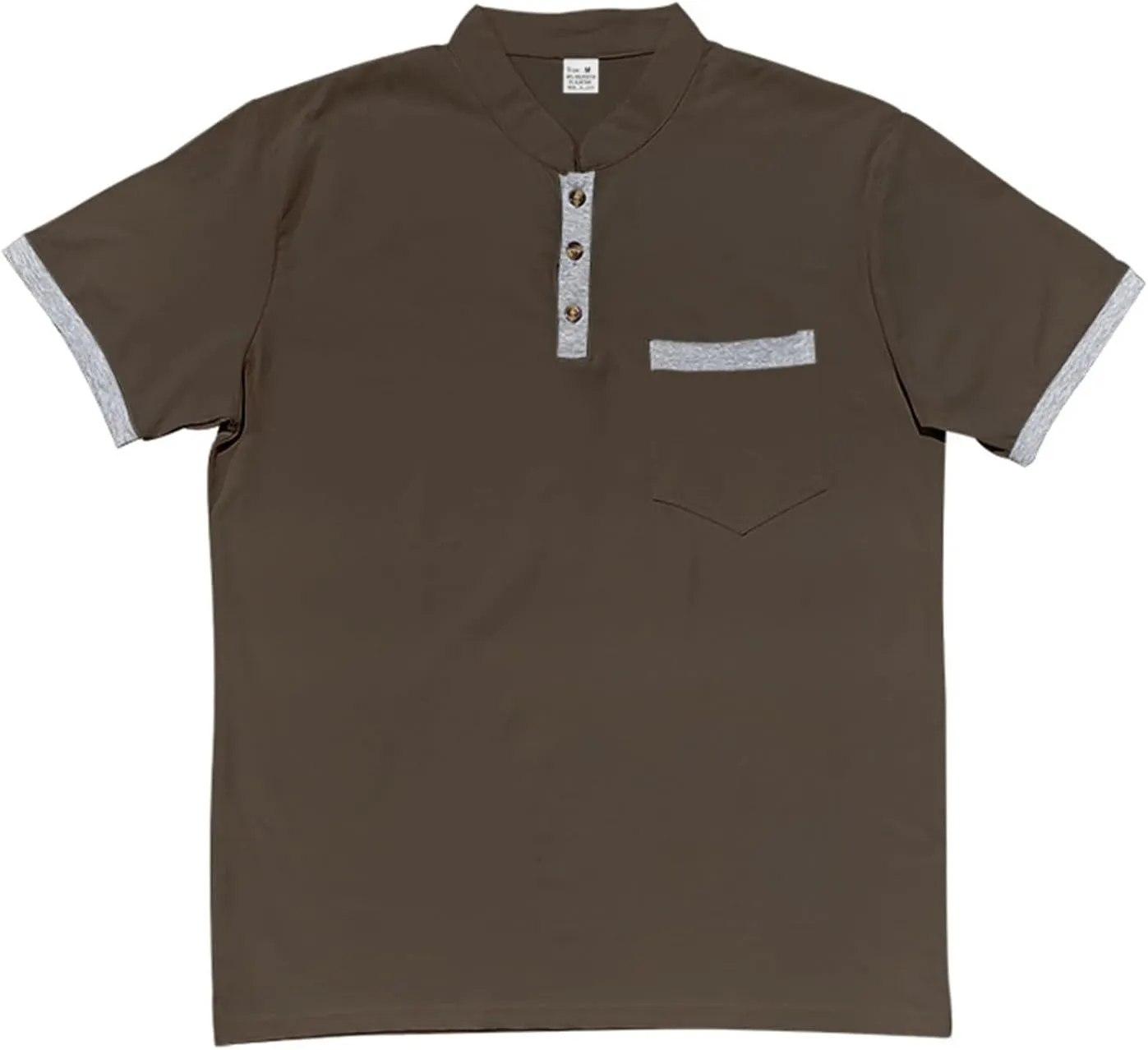 Mens Short Sleeve Henley Polo Shirts Cotton Casual Work Office Work T-Shirt Slim Fit Gym Fitness Muscle Basic Tees