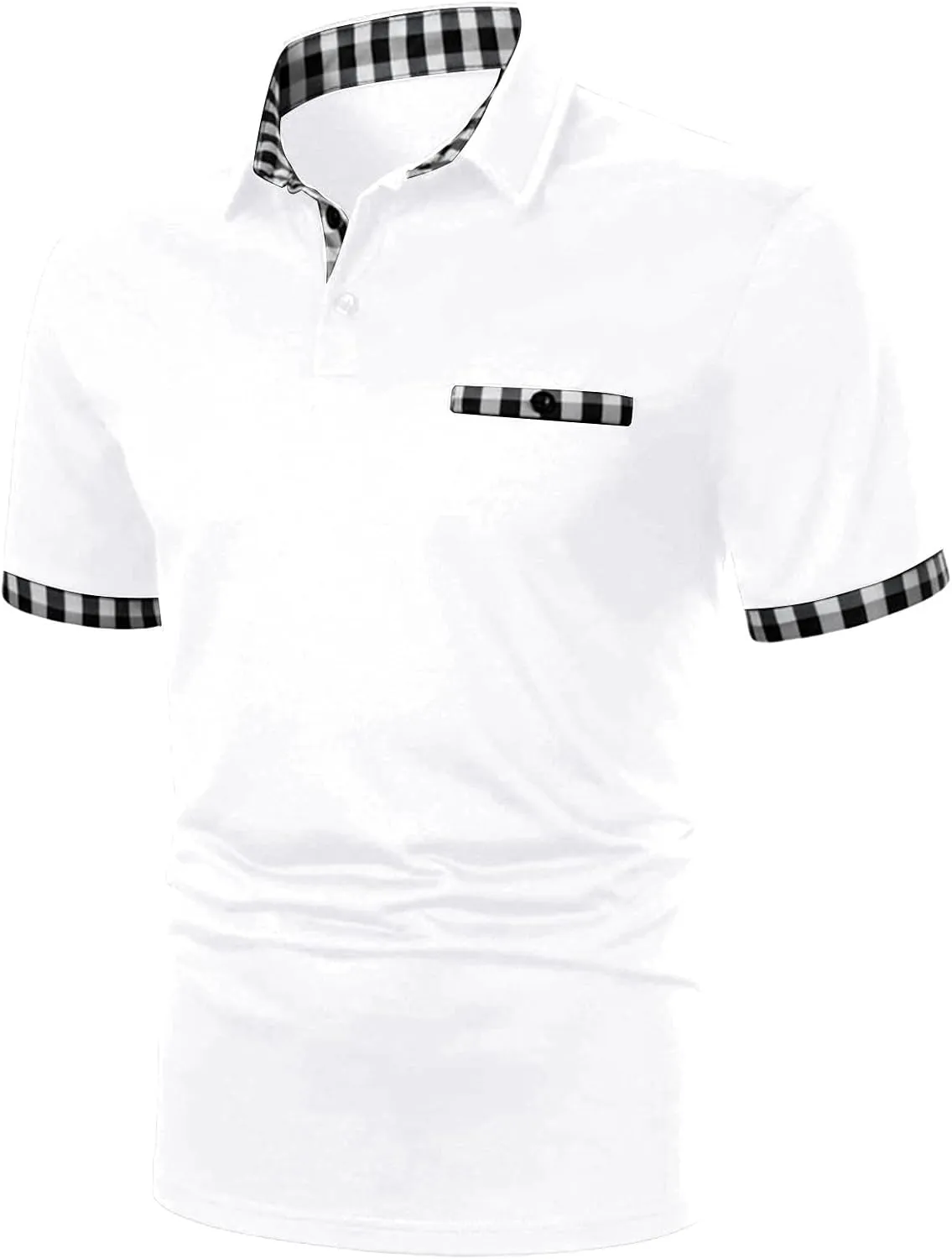 Mens Short Sleeve Henley Polo Shirts Cotton Casual Work Office Work T-Shirt Slim Fit Gym Fitness Muscle Basic Tees