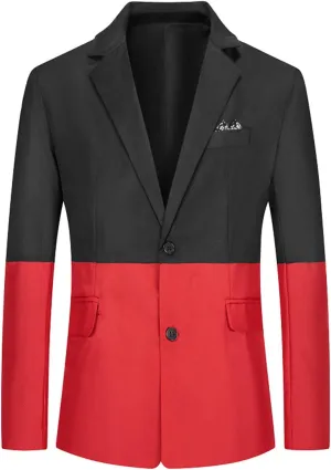 Men's Slim Fit Blazer 1 Buttons Stylish Business Suit Sports Coats Lightweight Single Breasted Lapel Prom Jacket