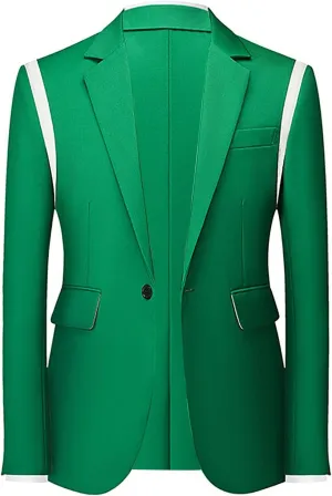 Mens Slim Fit Suit Jackets One Button Dress Suit Jacket for Party Dinner Wedding Business Formal Coats with Pockets