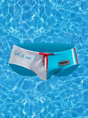 Mens Spell Color Drawstring Swim Briefs