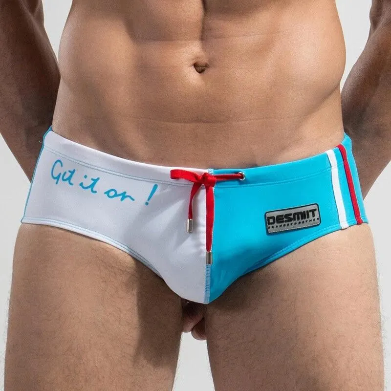Mens Spell Color Drawstring Swim Briefs
