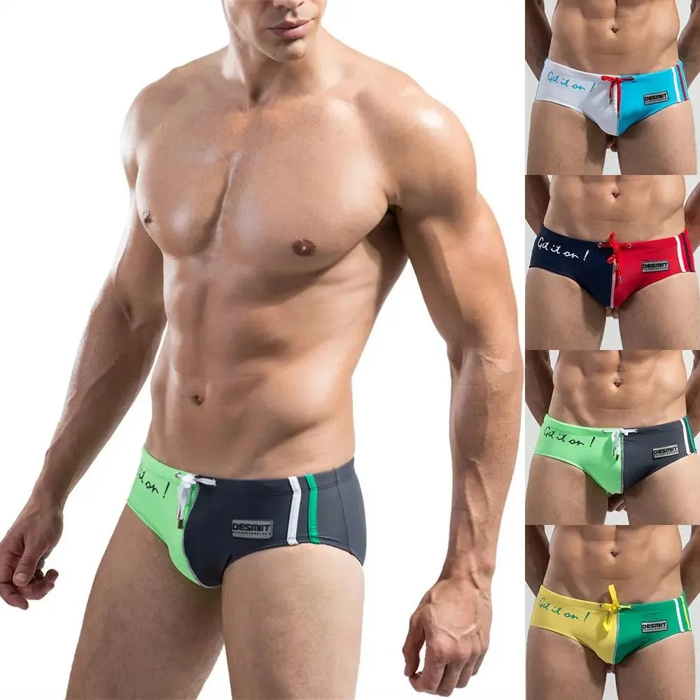 Mens Spell Color Drawstring Swim Briefs