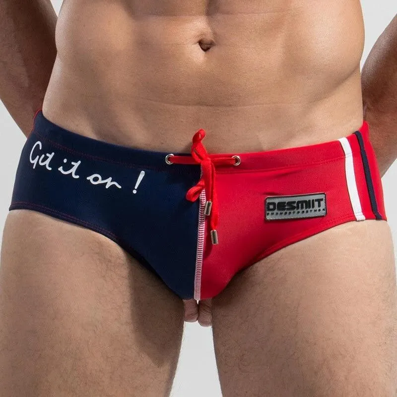 Mens Spell Color Drawstring Swim Briefs