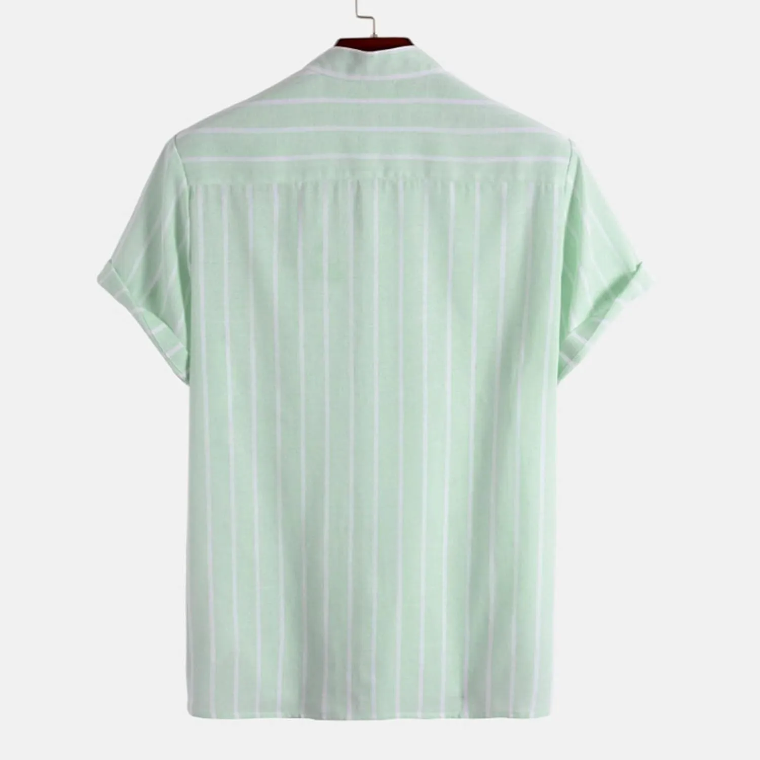 Men's Striped Shirt Untucked Shirt Casual Short Sleeve Shirt Wrinkle Free Wedding Shirts Summer Beach Vacation Shirts