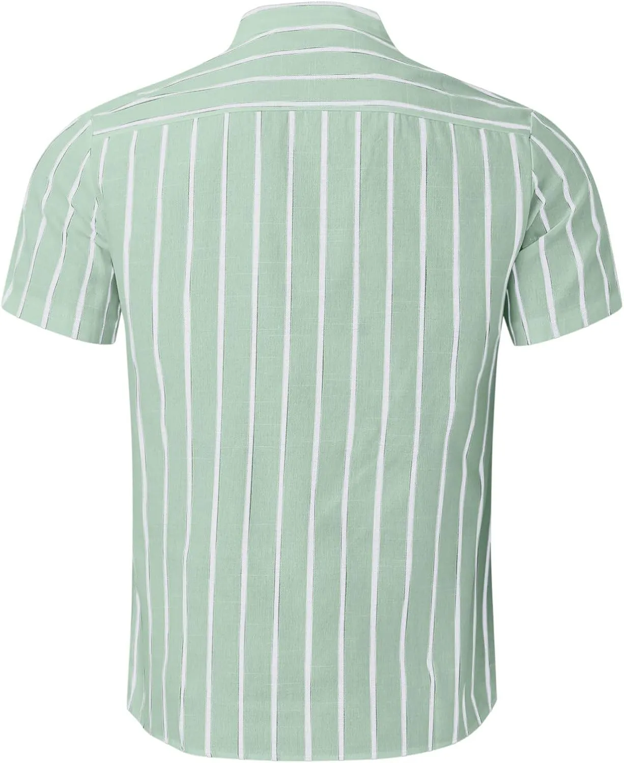 Men's Striped Shirt Untucked Shirt Casual Short Sleeve Shirt Wrinkle Free Wedding Shirts Summer Beach Vacation Shirts