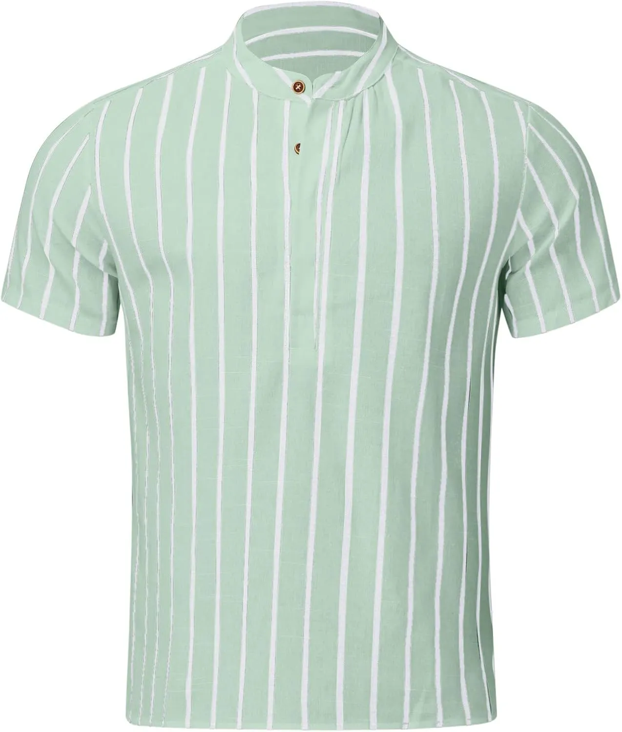 Men's Striped Shirt Untucked Shirt Casual Short Sleeve Shirt Wrinkle Free Wedding Shirts Summer Beach Vacation Shirts