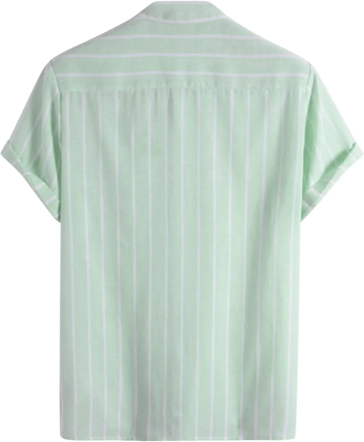Men's Striped Shirt Untucked Shirt Casual Short Sleeve Shirt Wrinkle Free Wedding Shirts Summer Beach Vacation Shirts