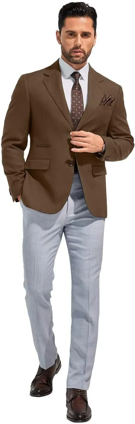 Men's Suits Slim Fit Casual Knit Blazer Sport Coats Suits Jacket Lightweight Wedding Business Party Two Buttons Men Blazer