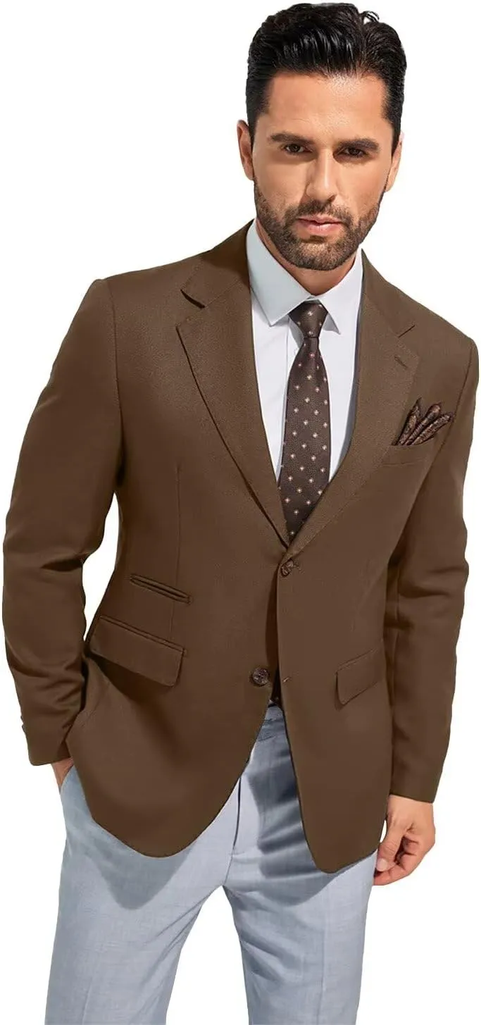 Men's Suits Slim Fit Casual Knit Blazer Sport Coats Suits Jacket Lightweight Wedding Business Party Two Buttons Men Blazer