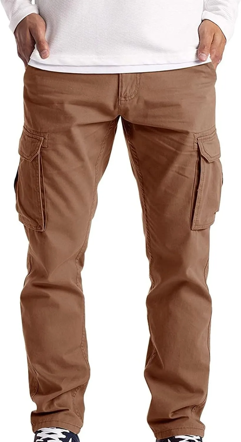 Mens Sweatpants Cargo Workout Pants for Running Sweatpants Hiking Casual Cotton Chinos Cargo Pants Drawstring Joggers