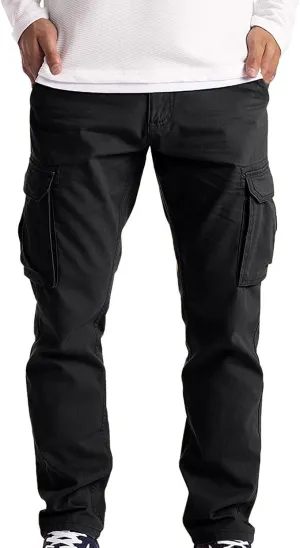 Mens Sweatpants Cargo Workout Pants for Running Sweatpants Hiking Casual Cotton Chinos Cargo Pants Drawstring Joggers