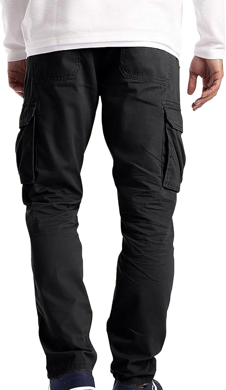 Mens Sweatpants Cargo Workout Pants for Running Sweatpants Hiking Casual Cotton Chinos Cargo Pants Drawstring Joggers