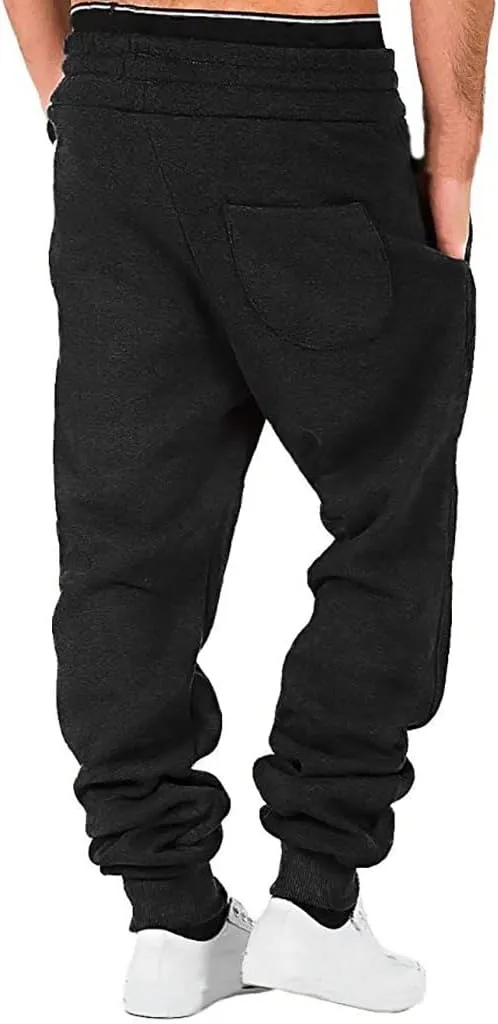 Mens Sweatpants Relaxed Fit Heavyweight Fleece Cargo Pants for Men Baggy Work Trousers Tactical Hiking Pants Joggers
