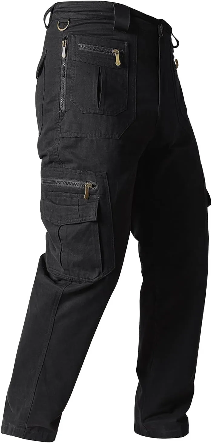 Mens Tactical Pants Cargo Waterproof Stretch Pant Camo Construction Relaxed Fit Pants with Pockets