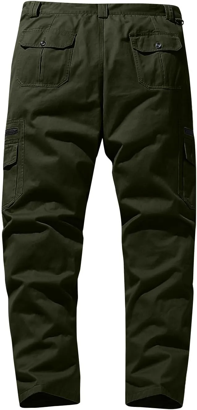 Mens Tactical Pants Cargo Work Relaxed Fit Pant Construction Camo Moisture Wicking Pants with Pockets