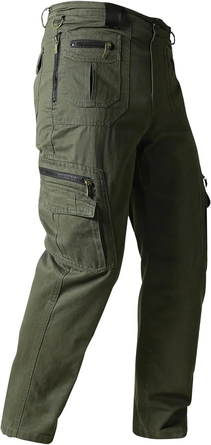 Mens Tactical Pants Cargo Work Relaxed Fit Pant Construction Camo Moisture Wicking Pants with Pockets