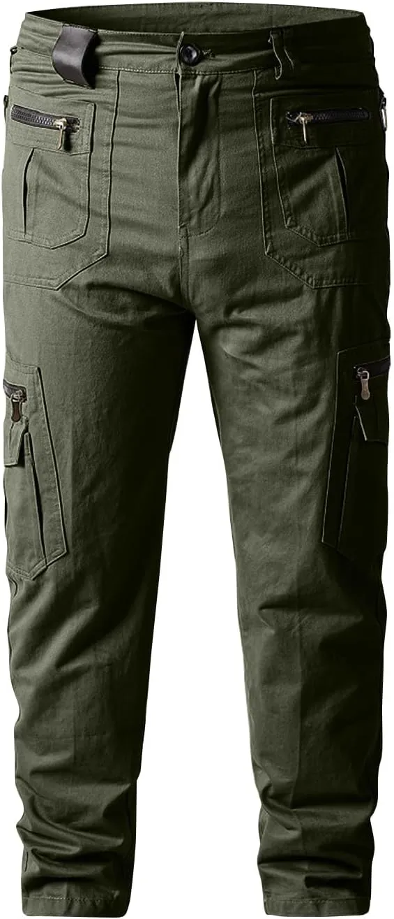Mens Tactical Pants Cargo Work Relaxed Fit Pant Construction Camo Moisture Wicking Pants with Pockets