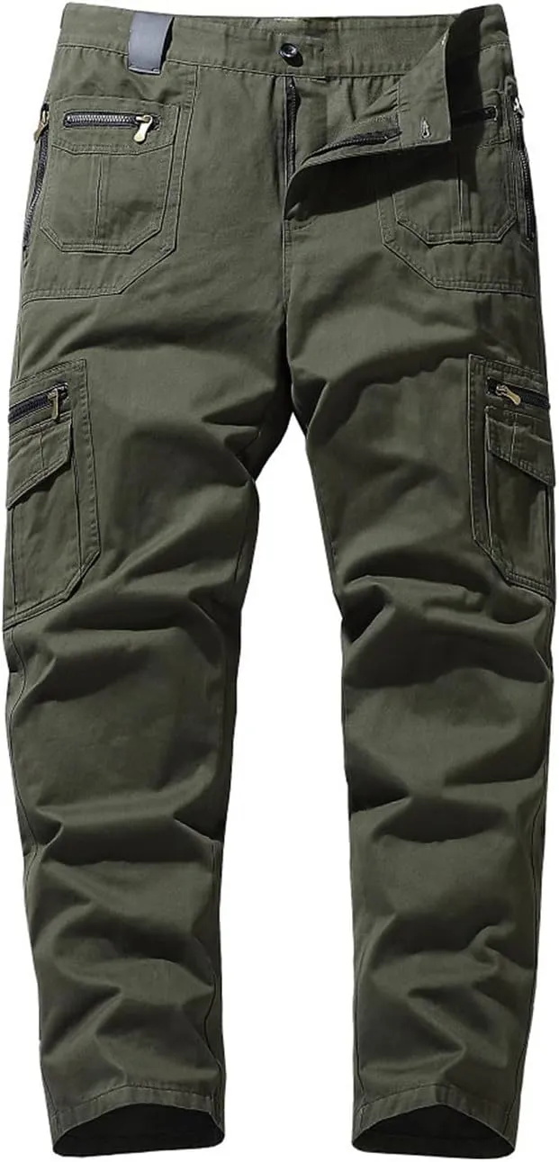 Mens Tactical Pants Cargo Work Relaxed Fit Pant Construction Camo Moisture Wicking Pants with Pockets