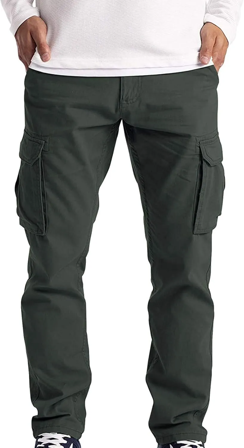 Mens Thin Work Pants Cargo Wear Work 6 Trousers Cargo Combat Pocket Full Men's Kitchen Work Pants for Men