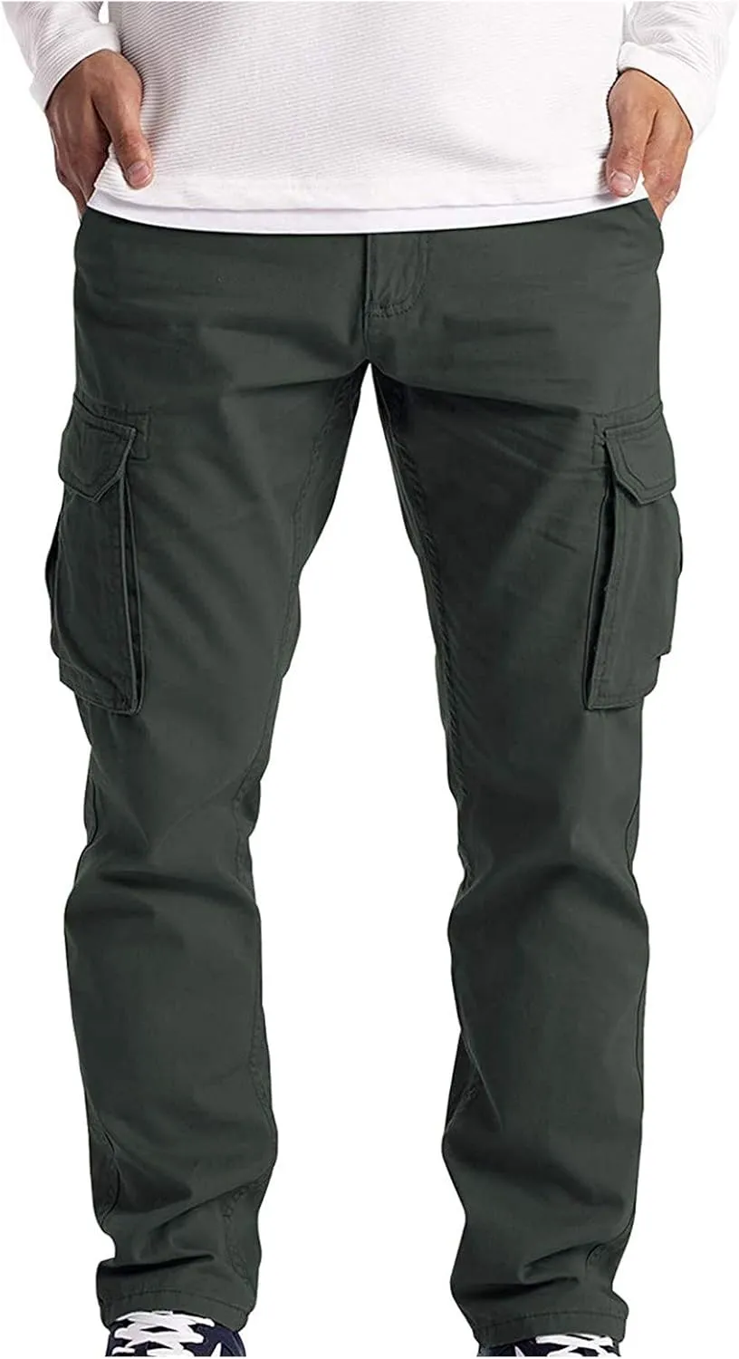 Mens Thin Work Pants Cargo Wear Work 6 Trousers Cargo Combat Pocket Full Men's Kitchen Work Pants for Men