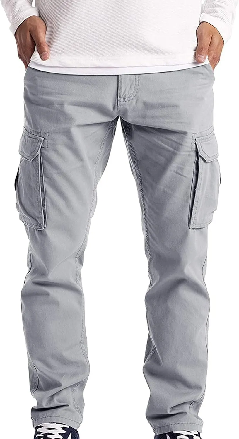 Mens Thin Work Pants Cargo Wear Work 6 Trousers Cargo Combat Pocket Full Men's Kitchen Work Pants for Men