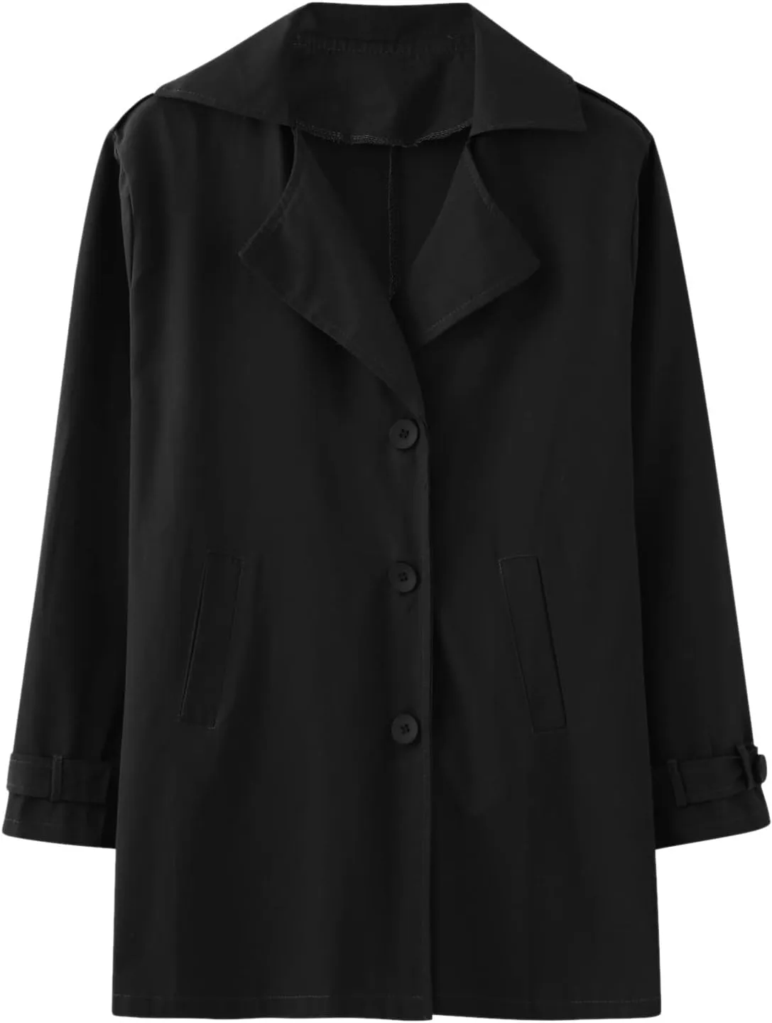 Men's Trench Coat Classic Single Breasted Slim Fit Lapel Business Overcoat Casual Lightweight Fall Winter Windproof Coat