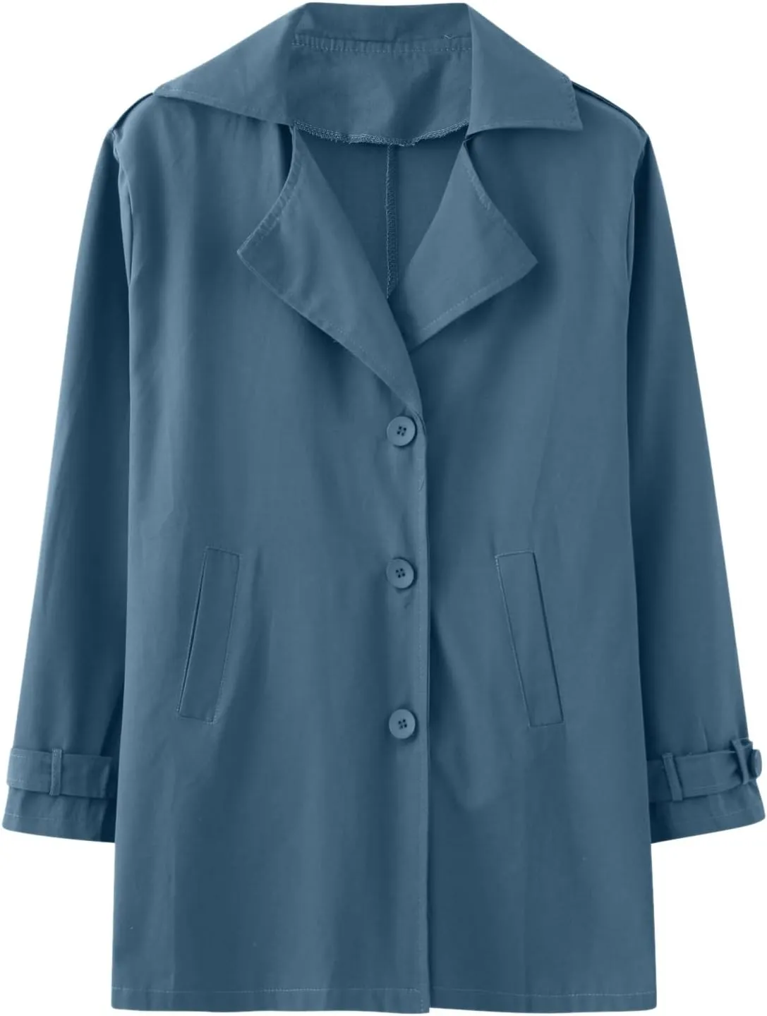Men's Trench Coat Classic Single Breasted Slim Fit Lapel Business Overcoat Casual Lightweight Fall Winter Windproof Coat