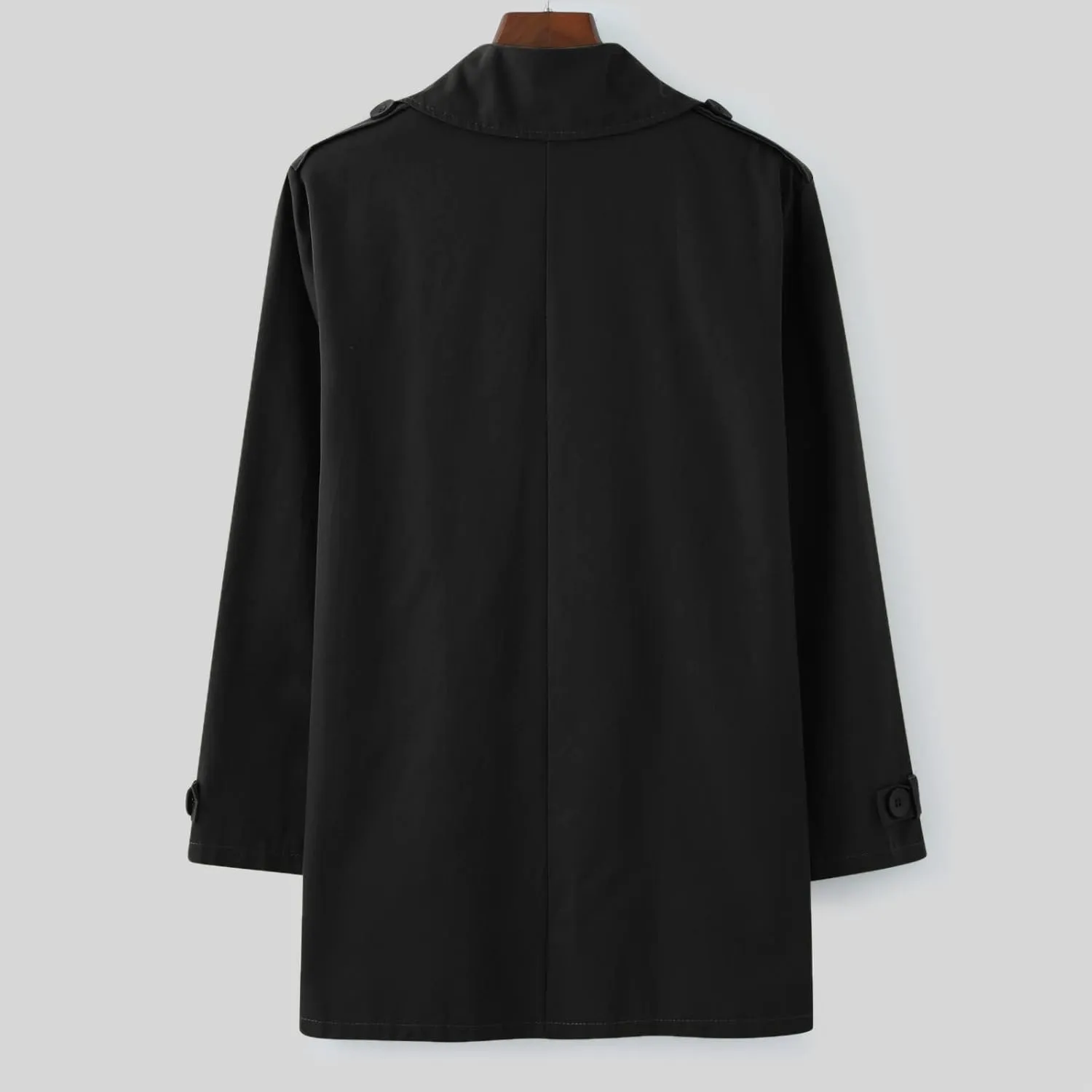 Men's Trench Coat Classic Single Breasted Slim Fit Lapel Business Overcoat Casual Lightweight Fall Winter Windproof Coat