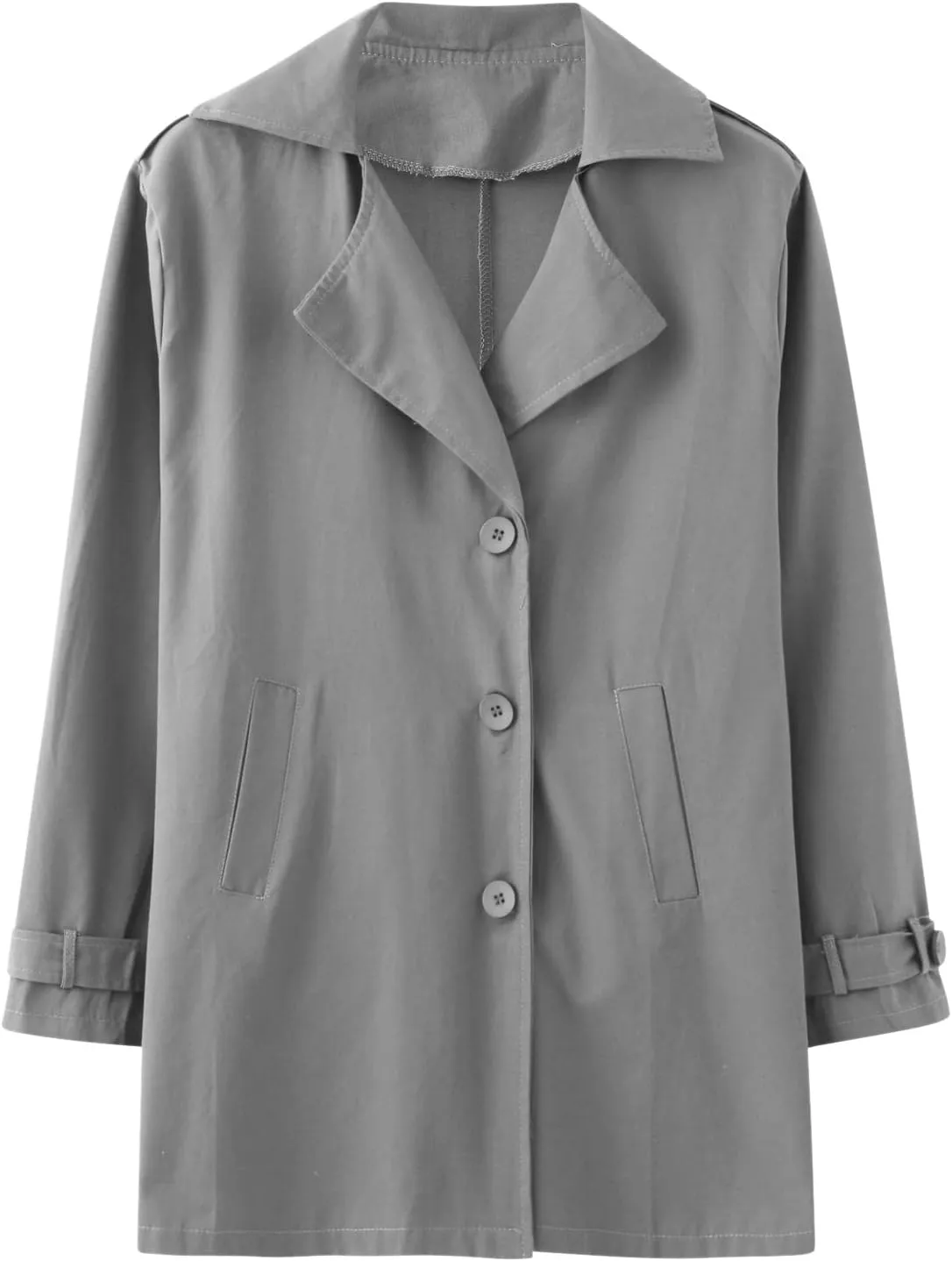 Men's Trench Coat Classic Single Breasted Slim Fit Lapel Business Overcoat Casual Lightweight Fall Winter Windproof Coat