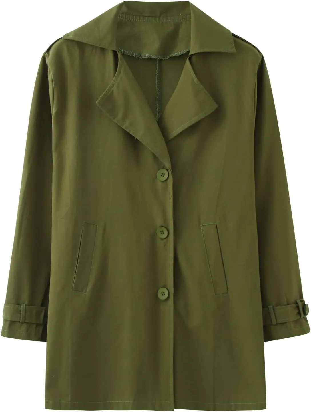 Men's Trench Coat Classic Single Breasted Slim Fit Lapel Business Overcoat Casual Lightweight Fall Winter Windproof Coat
