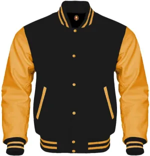 Men's Varsity Jacket Wool Body Genuine Leather Arms Letterman Jacket College Varsity Jackets
