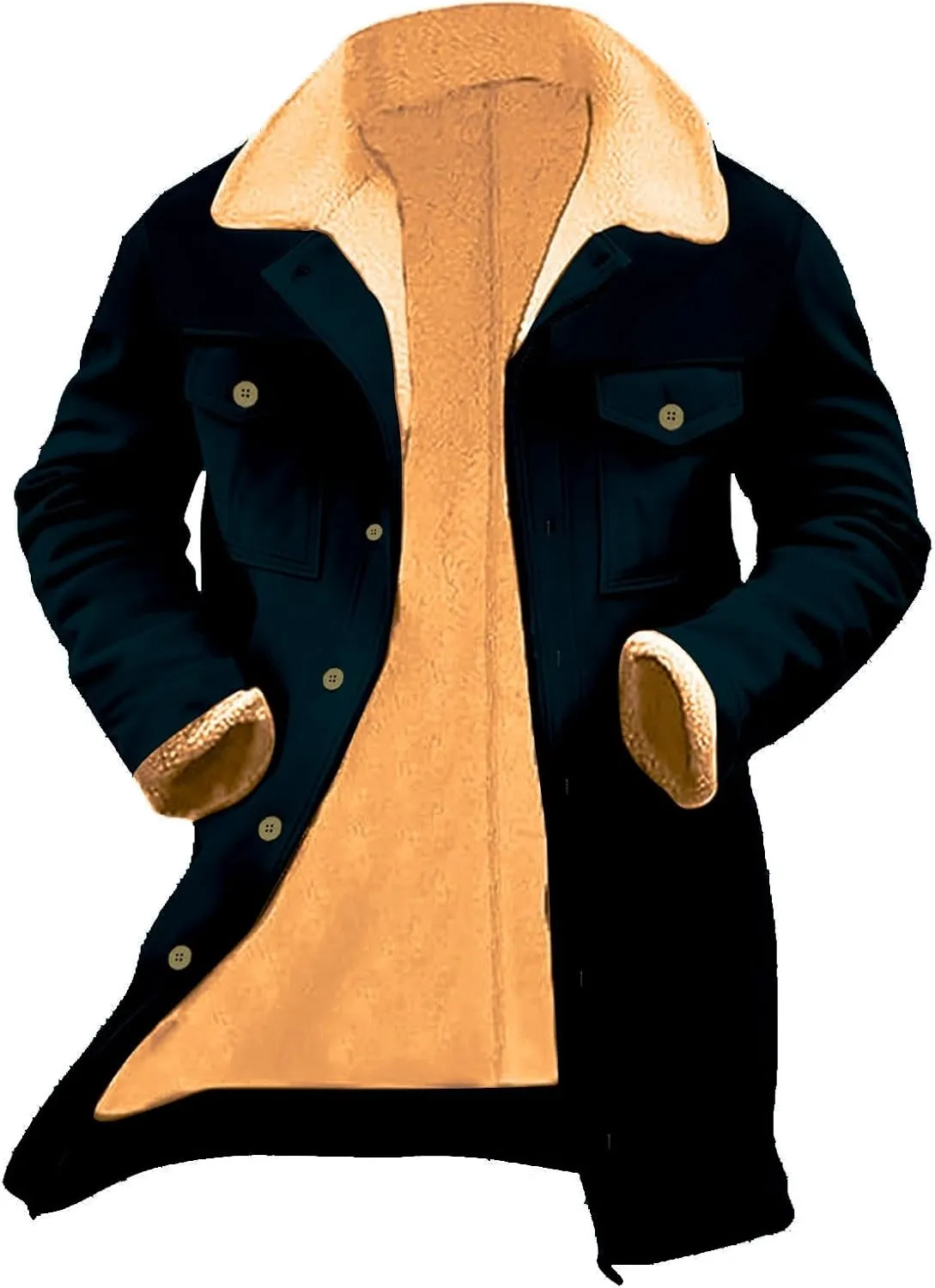 Men's Vintage Suede Jacket Faux Leather Jacket Plush Collar Coats Zip Up Motorcycle Jacket Western Coats Retro Tops