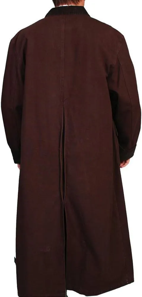 Men's Western Old COWBOY Long Duster Coat Full Length Canvas Jackets