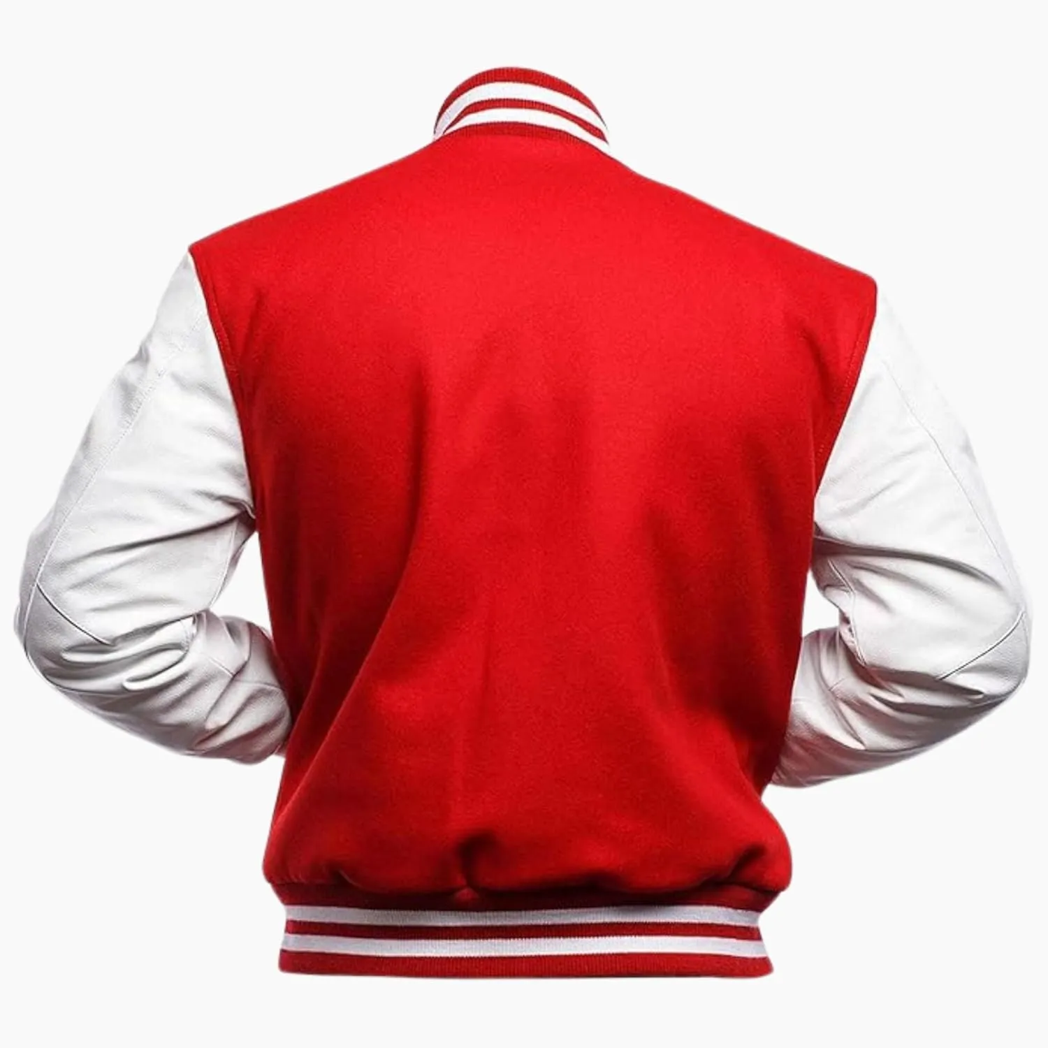 Men's Wool Unisex Highschool College Baseball Varsity Jacket - Letterman Bomber Faux Sleeves Leather Jacket