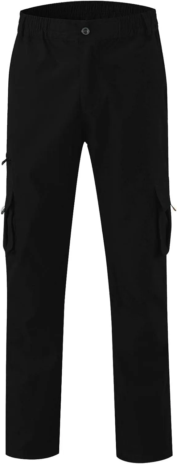 Men's Work Pants Stretch Resistant Regular Hiking Pants Baggy Running Relaxed Fit Lightweight Flexible Tactical Pants