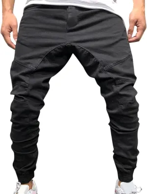 Mens Workout Cargo Sweatpants Elastic Waist Letter Graphic Street Cargo Pants Casual Joggers Pants Sweatpants Cargo