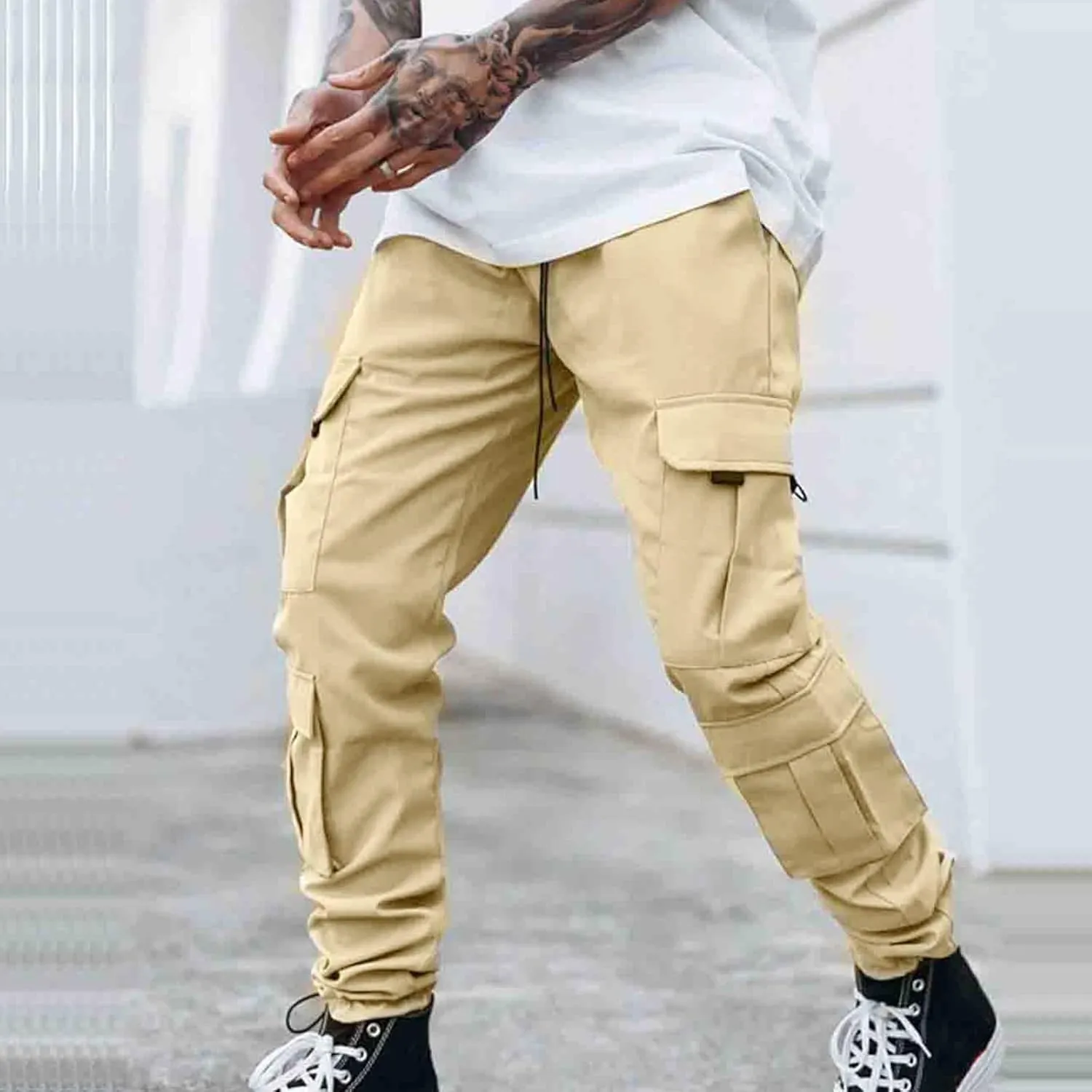 Mens Workout Cargo Sweatpants Pants Thermal Hiking Pants Men's Cargo Pants Lightweight Mens Work Pants Hiking Ripstop