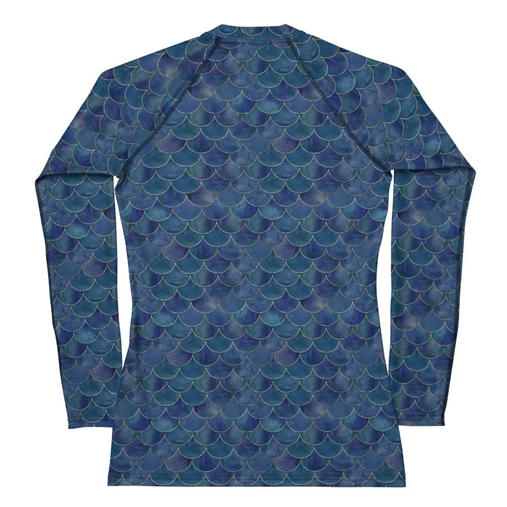 Mermaid rash guard for women - long sleeve surf shirt