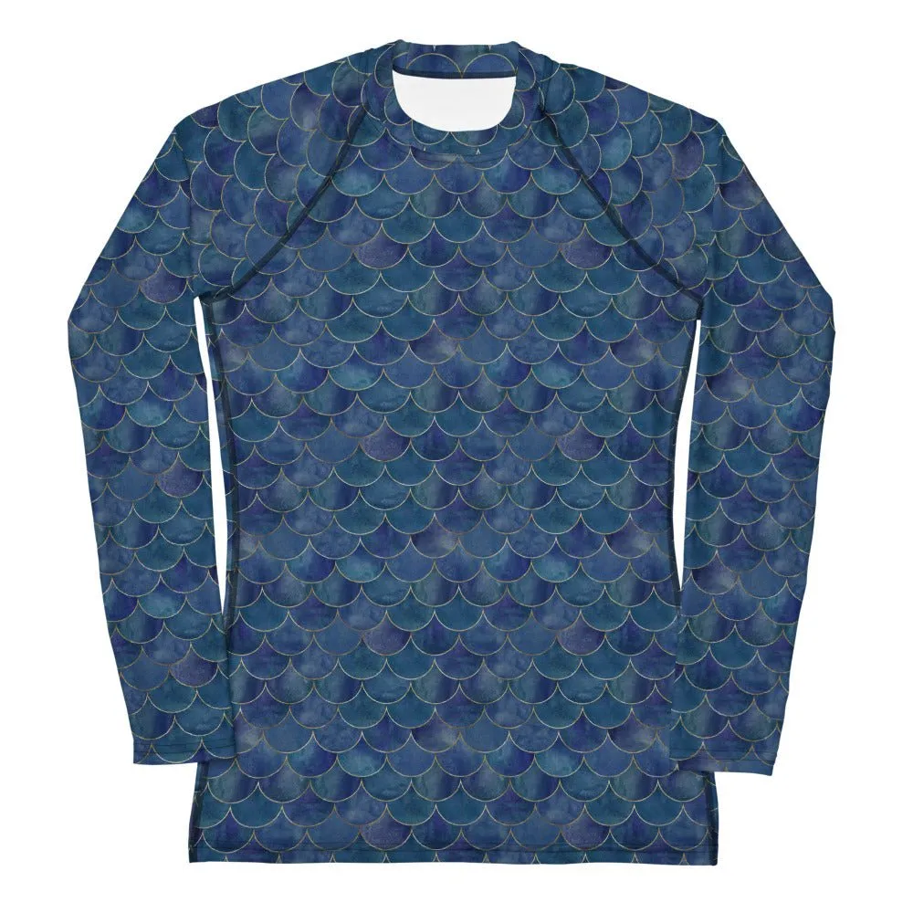 Mermaid rash guard for women - long sleeve surf shirt