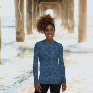 Mermaid rash guard for women - long sleeve surf shirt