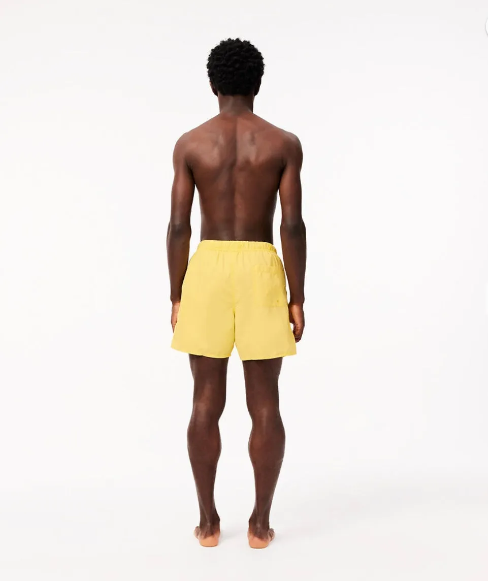 Mid Length Washed Effect Ombr Print Swim Trunks