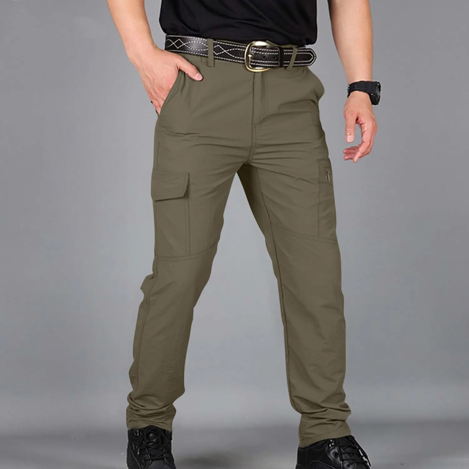 midelxp Slim Fit Cargo Pants for Men Ripstop Flex Tactical Pants Stretch Outdoor Work Pants with Multi Pockets Hiking Pants