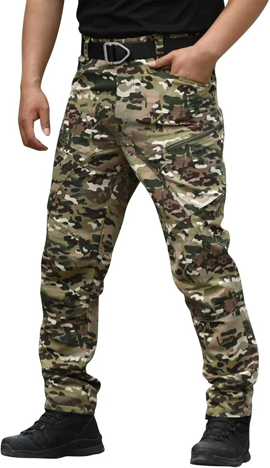 Military Camo Pants Men Stretch Army Ripstop Joggers with Pockets Wild Substantial Military Athletic Cargo Pants