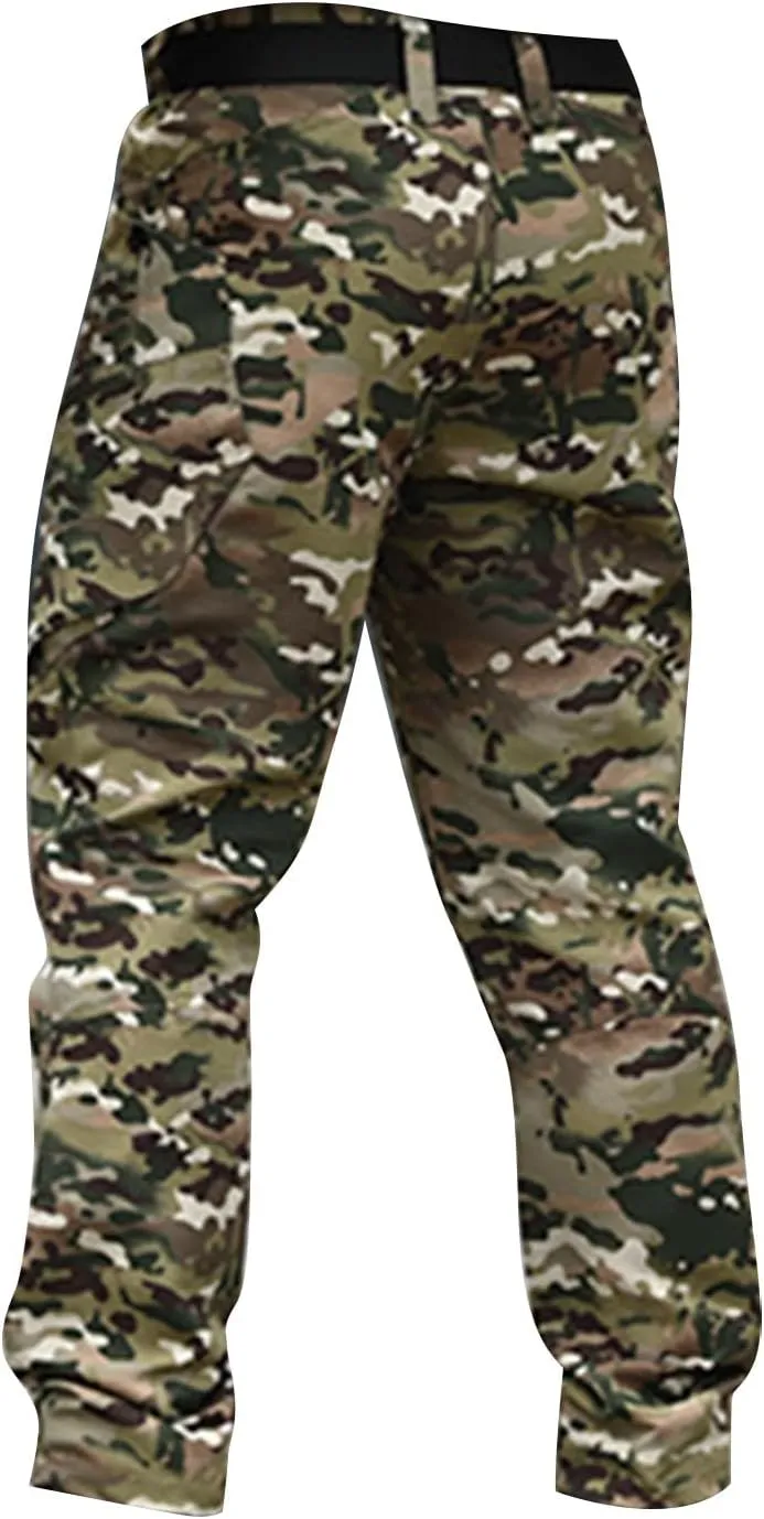 Military Camo Pants Men Stretch Army Ripstop Joggers with Pockets Wild Substantial Military Athletic Cargo Pants