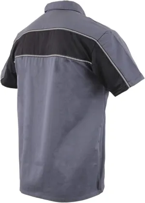 Milwaukee Leather MDM11671.149 Men's Grey and Black Button Up Heavy-Duty Work Shirt for | Classic Mechanic Work Shirt
