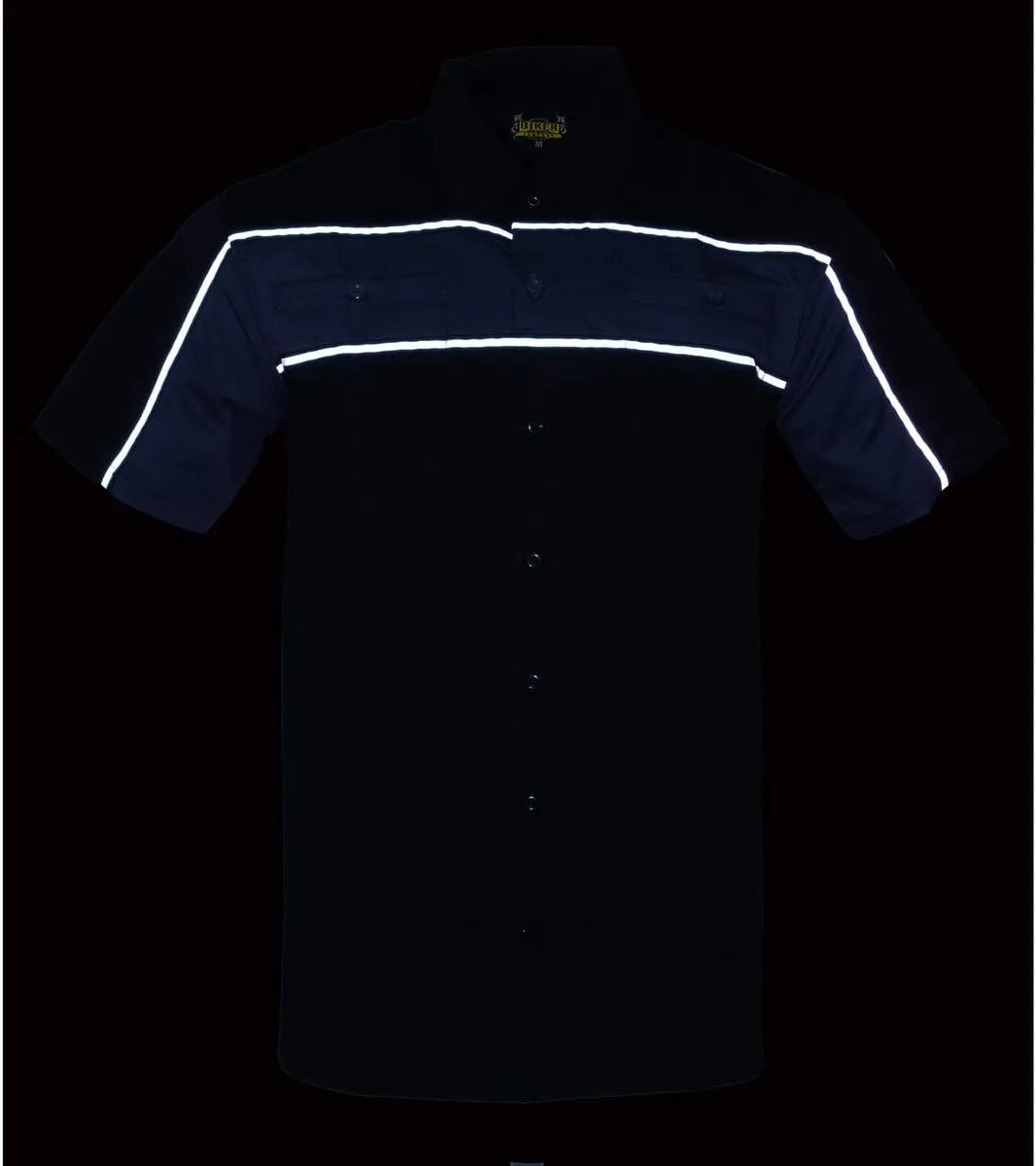 Milwaukee Leather MDM11672.01 Men's Black and Grey Button Up Heavy-Duty Work Shirt | Classic Mechanic Work Shirt