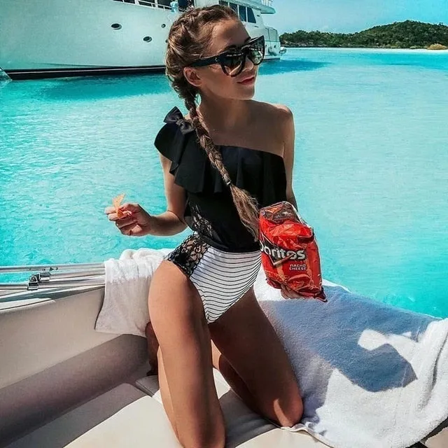 Minimalism Le 2019 Sexy Print Ruffle Bikinis