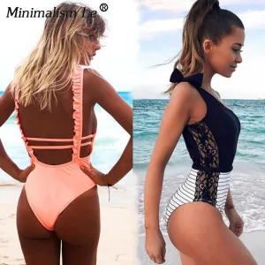 Minimalism Le 2019 Sexy Print Ruffle Bikinis